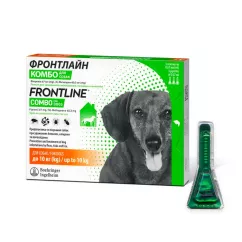 Капли на холку для собак Boehringer Ingelheim (Merial) "Frontline Combo" (Фронтлайн Комбо) от 2 до 10 кг, 1 пипетка (от внешних паразитов)