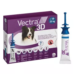 Капли на холку для собак Ceva "Vectra 3D" (Вектра 3D) от 10 до 25 кг, 1 пипетка (от внешних паразитов)