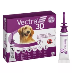 Капли на холку для собак Ceva "Vectra 3D" (Вектра 3D) от 25 до 40 кг, 1 пипетка (от внешних паразитов)