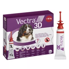 Капли на холку для собак Ceva "Vectra 3D" (Вектра 3D) от 40 до 65 кг, 1 пипетка (от внешних паразитов) (3411112079896)