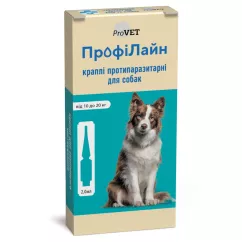 ProVET ПрофиЛайн для собак 10 - 20 кг Капли на холку от внешних паразитов 4 пипетки