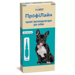 Краплі на холку для собак ProVET «ПрофіЛайн» від 4 до 10 кг, 4 піпетки (від зовнішніх паразитів) (PR240991)