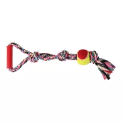 Іграшка для собак Trixie Канат плетений з ручкою та м'ячем 50 см, d=6 см (текстиль, кольори в асортименті) (3280)