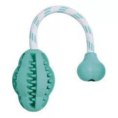 Игрушка для собак Trixie Мяч на веревке с ручкой «Denta Fun» 28 см, 8 см (резина) (32945)