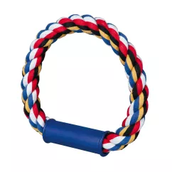 Іграшка для собак Trixie Кільце плетене з пластиковою ручкою d=30 см (текстиль, кольори в асортименті) (3277)
