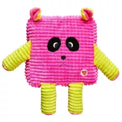 Іграшка для собак GimDog Ведмідь панда рожевий з пискавкою «Cuddly Cubes» 30 см (текстиль) (G-80744)