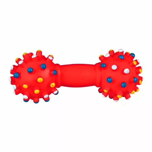 Игрушка для собак Trixie Гантель игольчатый с пискавкой 15 см (винил, цвета в ассортименте) (3357) - фото №2