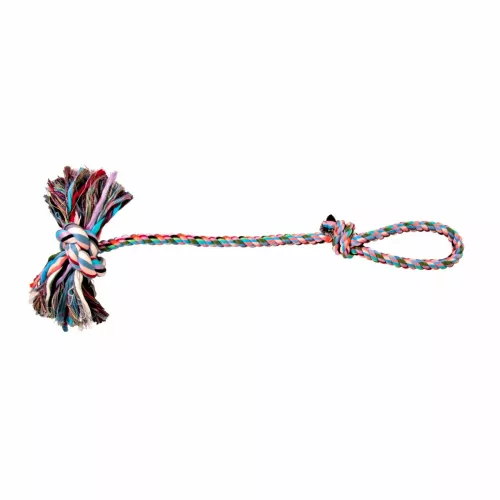Игрушка для собак Trixie Канат плетеный с узлом 70 см (текстиль, цвета в ассортименте) (3279) - фото №3
