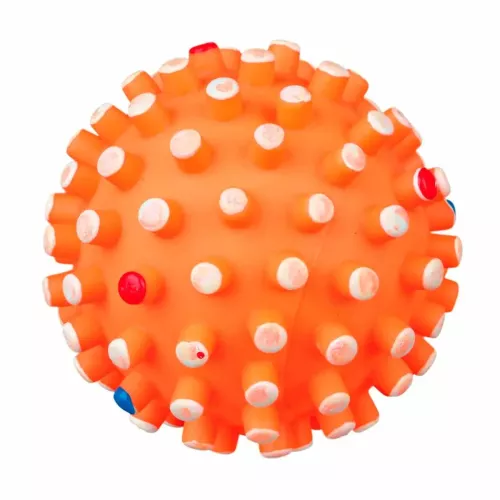 Игрушка для собак Trixie Мяч игольчатый с пискавкой d=12 см (винил, цвета в ассортименте) (3421) - фото №2
