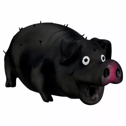 Игрушка для собак Trixie Свинка с щетиной, с пискавкой 21 см (латекс, цвета в ассортименте) (35499) - фото №3