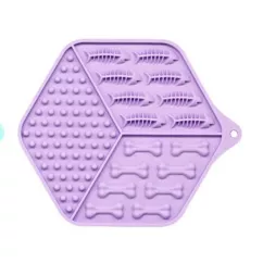 Коврик-кормушка силиконовая WahoPet licky mat 200 мл, 18,5 х 15,5 см (фиолетовый) (WA00004)
