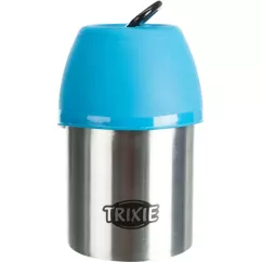Пляшка дорожня Trixie з мискою 300 мл (чорна, синя)