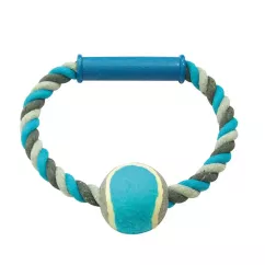 Duvo+ Кольцо-канат с мячом 18 см (текстиль) игрушка для собак