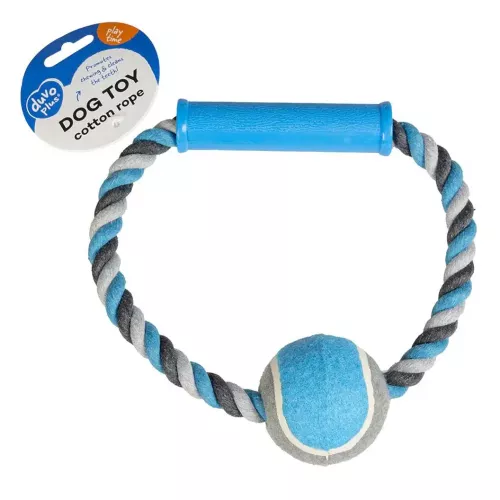 Duvo+ Кільце-канат із м'ячем 18 см (текстиль) іграшка для собак - фото №2