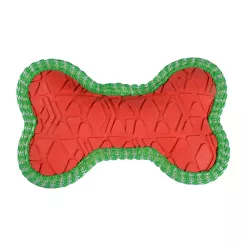 Duvo+ Кость новогодняя с пищалкой 15 х 9.5 х 3 см (каучук) игрушка для собак