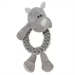 Duvo+ носорог с кольцом 32 х 19 х 10 см игрушка для собак