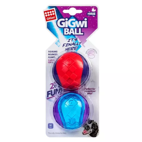 GiGwi Ball Два мячика из пищалки 6 см (термопластическая резина) игрушка для собак - фото №2