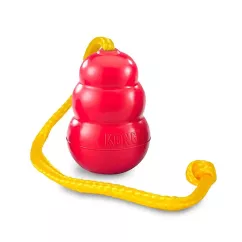 Груша-кормушка с веревкой Kong Classic 10,2 x 7 x 4,8 см (каучук) игрушка для собак