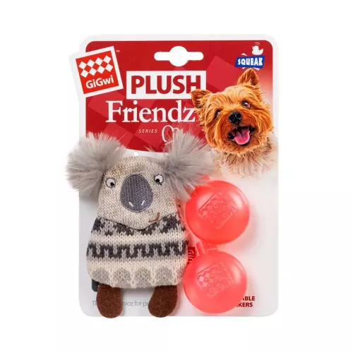 Коала с пищалкой GiGwi Plush 10 см (текстиль) игрушка для собак - фото №2