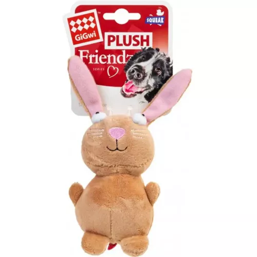 Кролик з їжечкою GiGwi Plush 16 см (плюш) іграшка для собак - фото №2