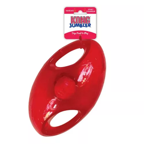 Мяч Kong Jumbler Football 13,3 x 22,9 x 13,3 см (термопластическая резина) игрушка для собак - фото №2