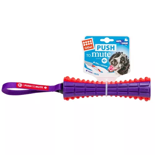 Палочка с пищалкой GiGwi Push to mute 17 см (термопластическая резина) игрушка для собак - фото №2