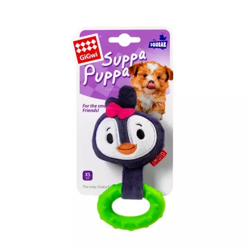Пінгвін із пищалкою GiGwi Suppa Puppa 15 см (гума/текстиль) іграшка для собак - фото №2