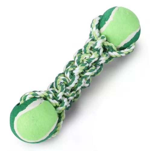 Ebi Канат плетеный с двумя мячами 34,5 см (текстиль) игрушка для собак - фото №2