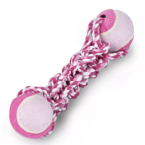 Ebi Канат плетений із двома м'ячами 34,5 см (текстиль) іграшка для собак - фото №3