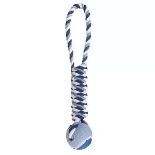 Ebi Канат плетеный с мячом 30 см (текстиль) игрушка для собак - фото №2