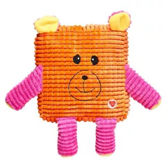 GimDog Помаранчевий ведмідь з пискавкою «Cuddly Cubes» 30 см (текстиль) іграшка для собак