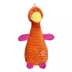 GimDog Качка помаранчева з пискавкою «Fluo Friends» 24,8 см (текстиль) іграшка для собак