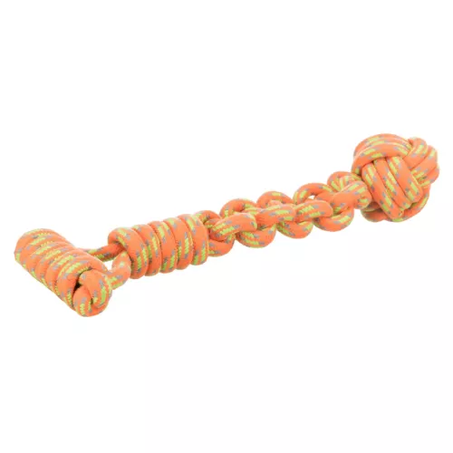 Trixie Канат плетеный с мячом и ручкой 38 см, d=8 см (текстиль) игрушка для собак - фото №2