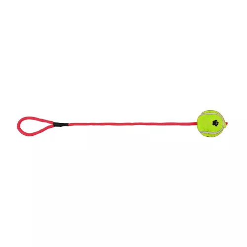 Игрушка для собак Trixie Мяч теннисный на веревке с ручкой 50 см, d=6 см (цвета в ассортименте) (3479) - фото №2