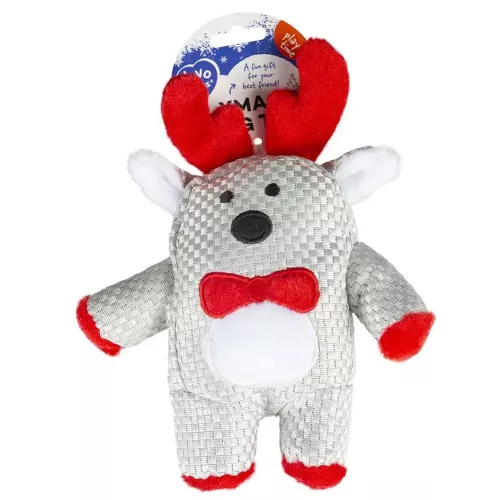 Duvo+ Олень с пискавкой 24 х 19 х 6 см (плюш) рождественская игрушка для собак - фото №2