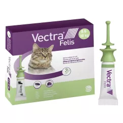 Капли на холку для кошек Вектра Фелис 0,9 мл, 3 пипетки (от внешних паразитов) (24763)