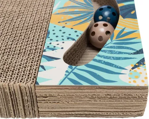 Дряпка картонна з м'ячиками та м'ятою Trixie 38 × 5 × 30см (4011905480060) - фото №4