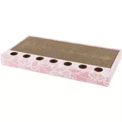 Дряпка картонна з м'ячиками та м'ятою Trixie 48 × 5 × 25см рожева (48005)