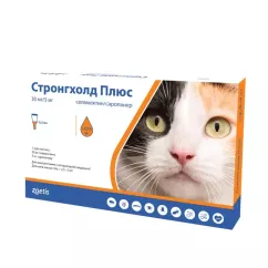 Zoetis Стронгхолд Плюс для котов Капли на холку от внешних и внутренних паразитов 2,5-5 кг 30 мг 2,5