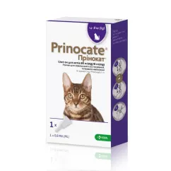 KRKA Принокат для котов Капли на холку №3 от внешних и внутренних паразитов 4-8 кг, 80мг/8мг/0,8мл 1