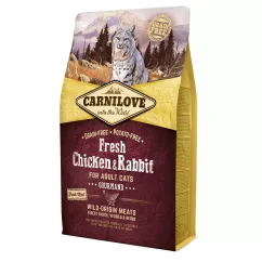 Сухой корм для взрослых кошек Carnilove Fresh Chicken & Rabbit 2 кг (курица и кролик) (170874/7397)