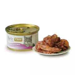 Вологий корм для котів Brit Care Cat Tuna & Salmon 80 г (тунець та лосось) (Brt101264/100060/3025)