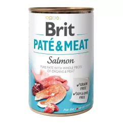 Вологий корм для собак Brit Pate & Meat Salmon 400г (курка та лосось) (100864/100071/0267)