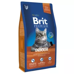 Brit Premium Cat Indoor 8 кг (курица) сухой корм для котов живущих в помещении