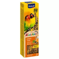 Лакомство для средних африканских попугаев Vitakraft «Kracker Original + Honey & Sesame» 180 г/2 шт (мед и кунжут) (21288)