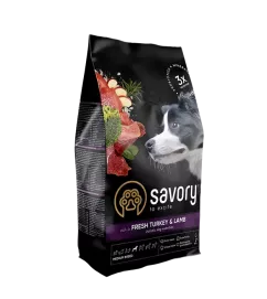 Savory 3 кг (индейка и ягненок) сухой корм для собак средних пород