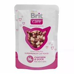 Вологий корм для котів Brit Care Cat Chicken & Duck pouch 80 г (курка та качка) (100261/100121)