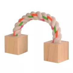 Іграшка для гризунів Trixie Канат з дерев'яними блоками 20 см (6186)