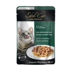 Влажный корм для кошек Edel Cat pouch 100 г (утка и кролик в соусе) (1002024/179987)
