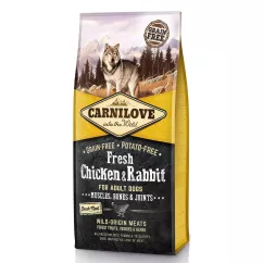 Carnilove Fresh Chicken & Rabbit 12 кг (курица и кролик) сухой корм для взрослых собак всех пород